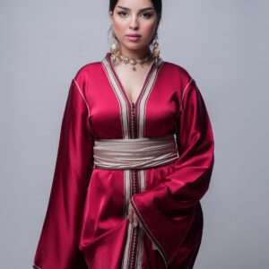 red satin caftan